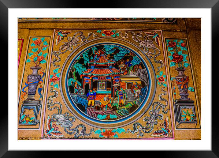 Decorative ornat at Thai Pak Koong Chinese Buddhis Framed Mounted Print by Hanif Setiawan