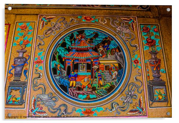 Decorative ornat at Thai Pak Koong Chinese Buddhis Acrylic by Hanif Setiawan
