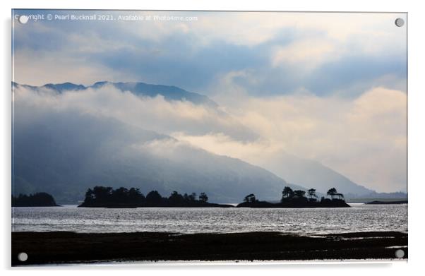 Moody Loch Leven on West Coast Scotland Acrylic by Pearl Bucknall