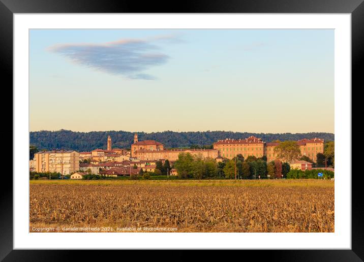 view of the municipality of Agliè, in Piedmont Ita Framed Mounted Print by daniele mattioda