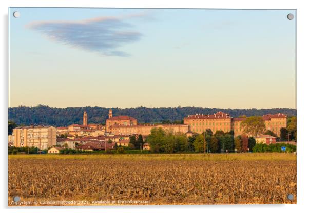 view of the municipality of Agliè, in Piedmont Ita Acrylic by daniele mattioda
