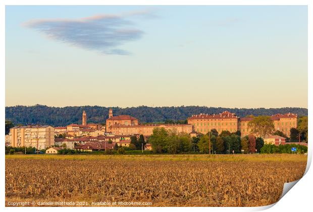 view of the municipality of Agliè, in Piedmont Ita Print by daniele mattioda