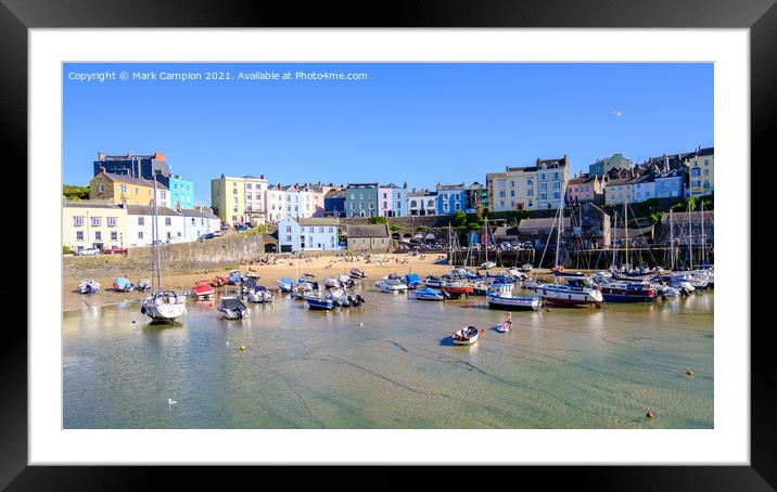 Tenby Harbour Beach Framed Mounted Print by Mark Campion