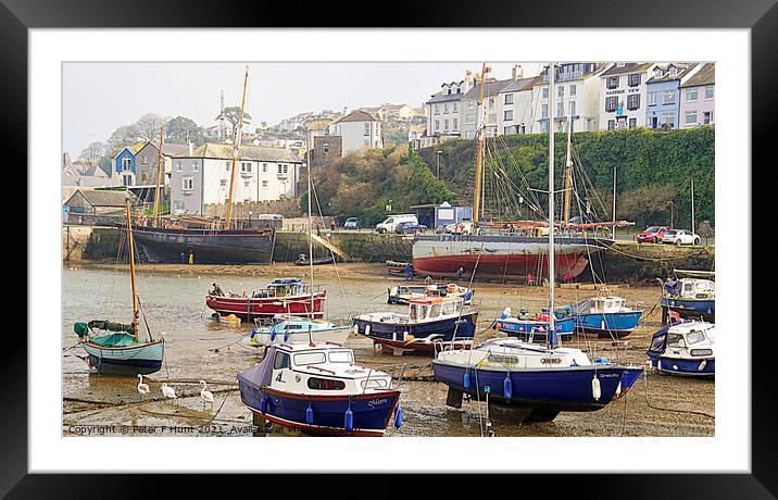 Low Tide In Brixham  Framed Mounted Print by Peter F Hunt