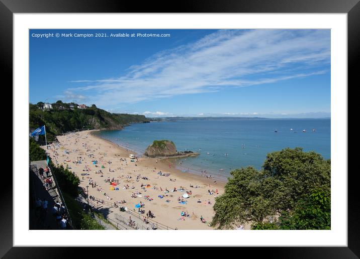 Tenby North Beach Framed Mounted Print by Mark Campion