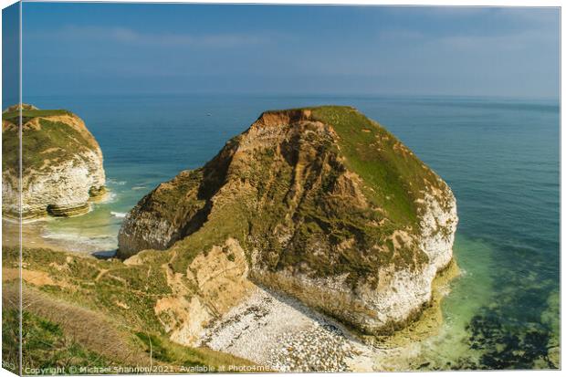 High Stacks, Flamborough Head Canvas Print by Michael Shannon