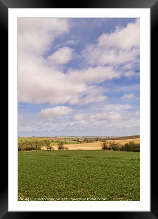 Yorkshire Wolds near Kirby Grindalythe Framed Mounted Print by Michael Shannon