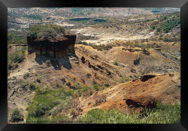Olduvai Gorge Scenic View in Tanzania Framed Print by Dietmar Rauscher