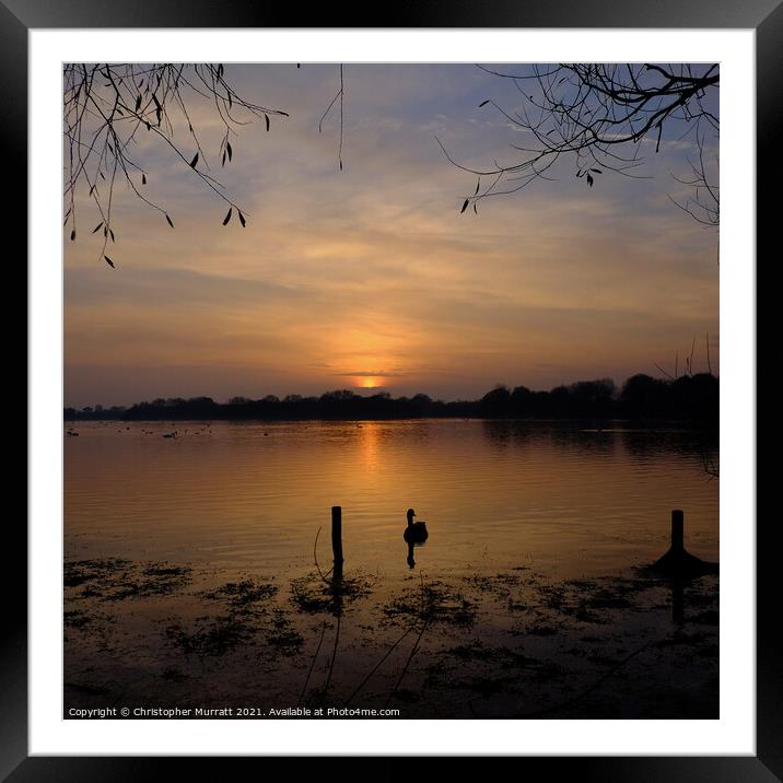 Lakeside sunset Framed Mounted Print by Christopher Murratt
