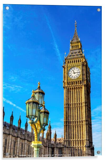Big Ben Tower Houses of Parliament Westminster London England Acrylic by William Perry