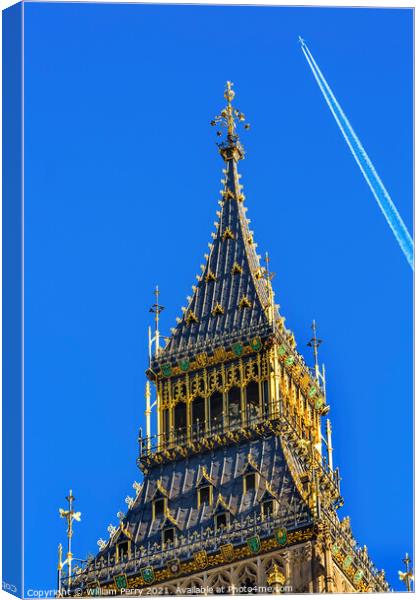 Big Ben Tower Westminster Parliament London England Canvas Print by William Perry