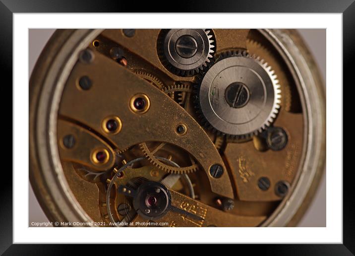 Pocket watch Inner Workings Framed Mounted Print by Mark ODonnell
