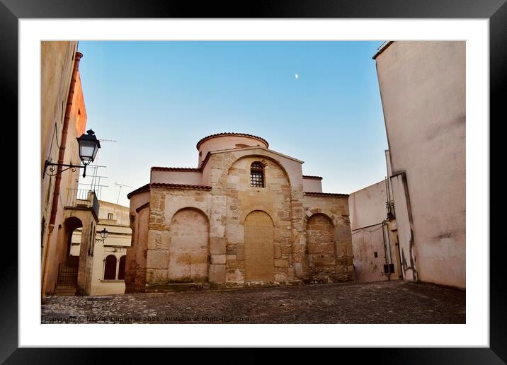 Byzantine church of San Pietro, Otranto, Italy at dusk Framed Mounted Print by Nicolas Duperrier