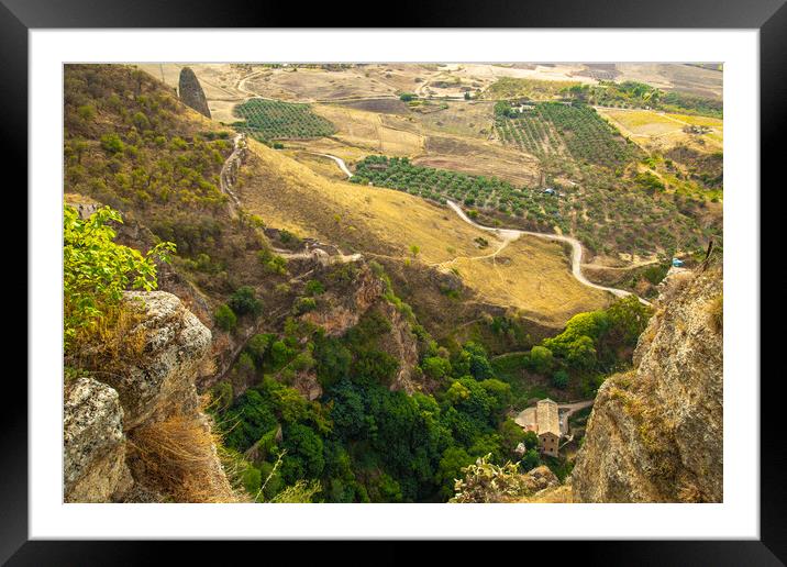 Scenic Andalusian landscapes near Ronda, Spain Framed Mounted Print by Elijah Lovkoff