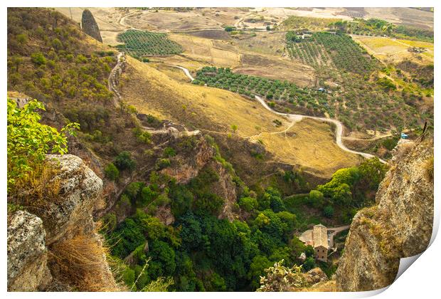 Scenic Andalusian landscapes near Ronda, Spain Print by Elijah Lovkoff