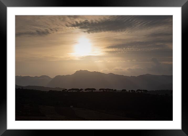 Scenic Andalusian landscapes near Ronda, Spain Framed Mounted Print by Elijah Lovkoff