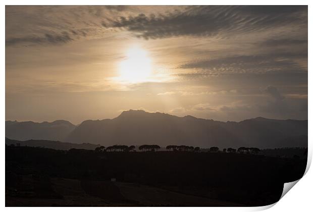 Scenic Andalusian landscapes near Ronda, Spain Print by Elijah Lovkoff