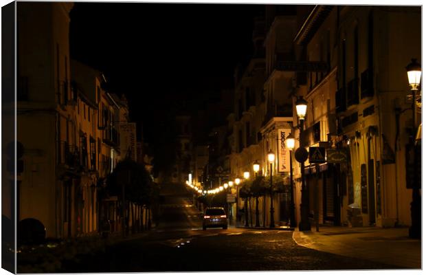 Scenic old town streets at night Canvas Print by Elijah Lovkoff