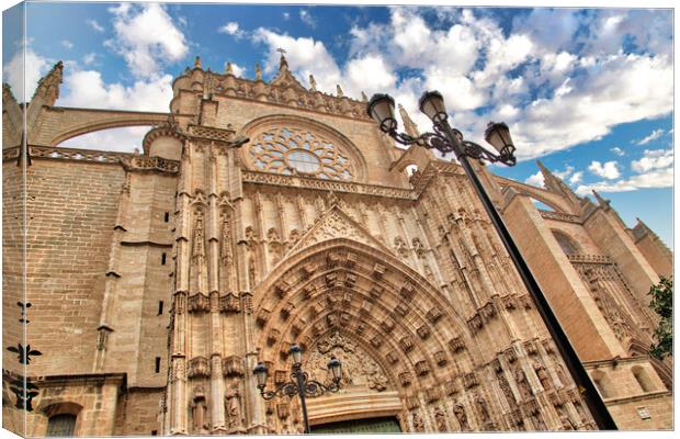 Spain, Landmark Santa Maria cathedral in Seville historic city center Canvas Print by Elijah Lovkoff