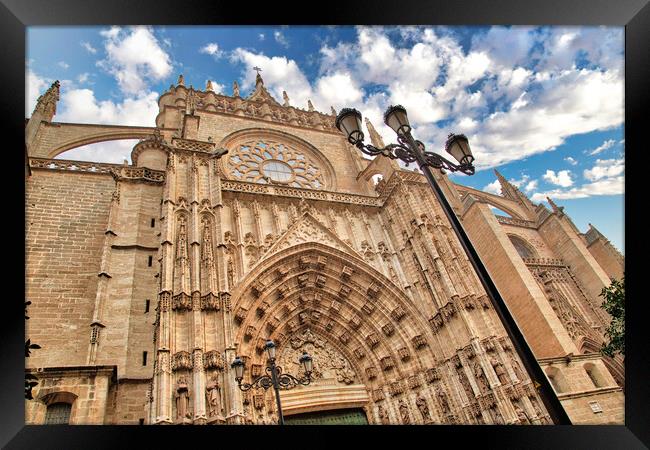 Spain, Landmark Santa Maria cathedral in Seville historic city center Framed Print by Elijah Lovkoff