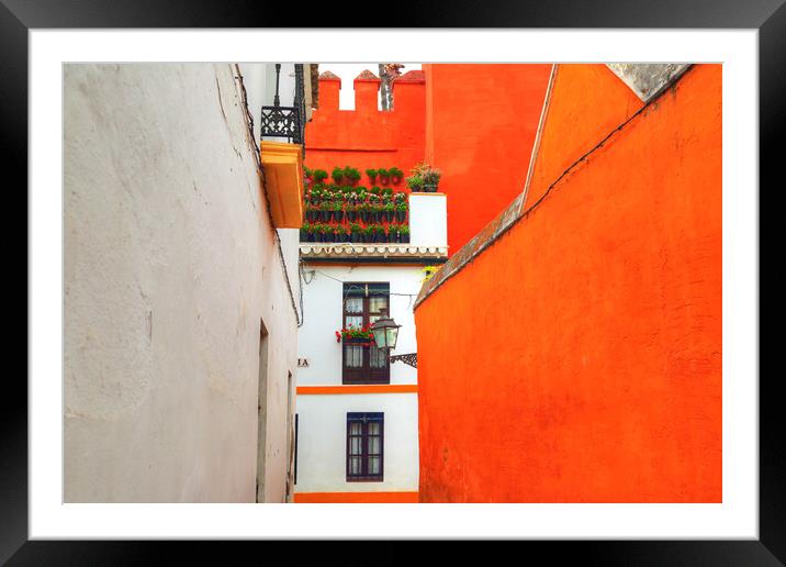 Seville streets at an early sunset in the historic center Framed Mounted Print by Elijah Lovkoff