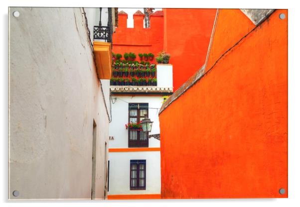 Seville streets at an early sunset in the historic center Acrylic by Elijah Lovkoff