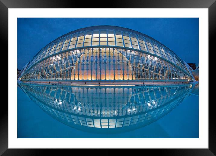 The Science Museum of Principe Felipe, City of Arts and Science -Valencia, Spain Framed Mounted Print by Elijah Lovkoff