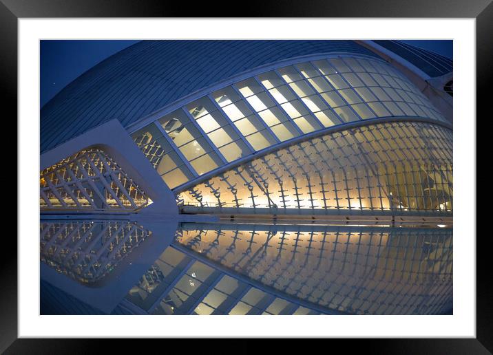 The Science Museum of Principe Felipe, City of Arts and Science - Valencia, Spain Framed Mounted Print by Elijah Lovkoff