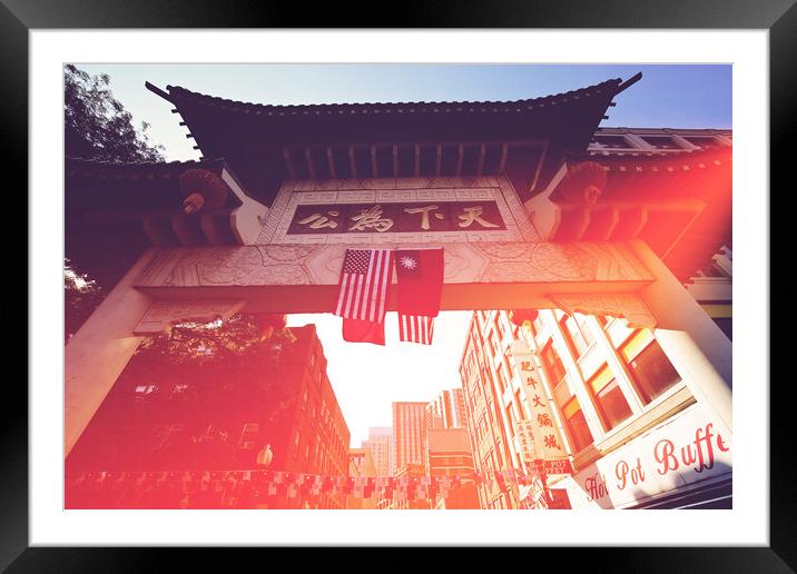 Entrance to Boston Chinatown Framed Mounted Print by Elijah Lovkoff