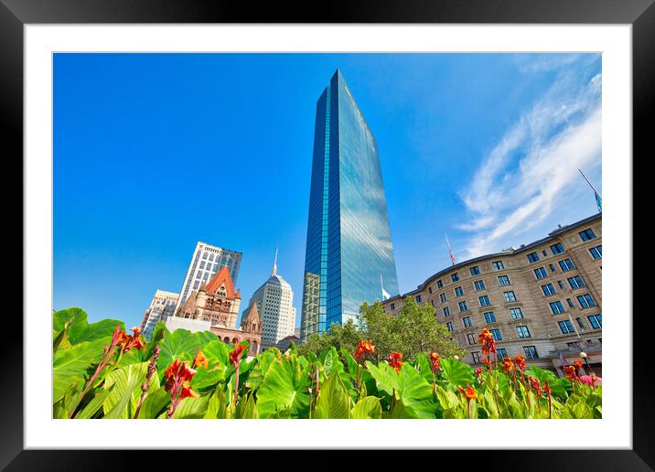 Boston Copley Square Framed Mounted Print by Elijah Lovkoff