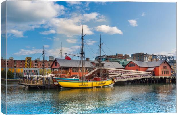 Famous Boston Harbor and harbor boat tours Canvas Print by Elijah Lovkoff