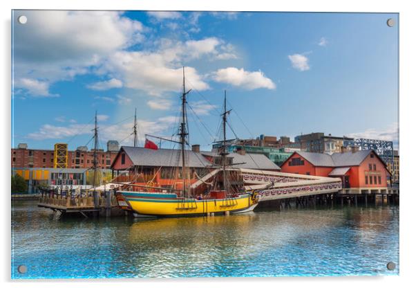 Famous Boston Harbor and harbor boat tours Acrylic by Elijah Lovkoff