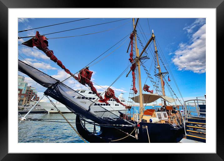 Boston Harbor and harbor boat tours Framed Mounted Print by Elijah Lovkoff