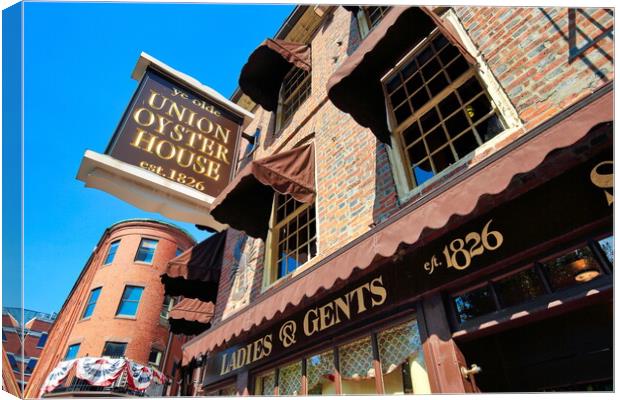 Famous pubs in Boston Harbor and South Market Canvas Print by Elijah Lovkoff