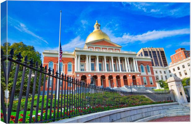 Massachusetts State House in Boston downtown, Beacon Hill Canvas Print by Elijah Lovkoff
