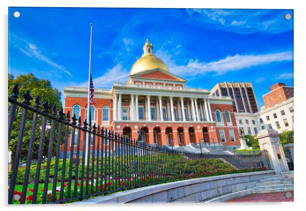 Massachusetts State House in Boston downtown, Beacon Hill Acrylic by Elijah Lovkoff