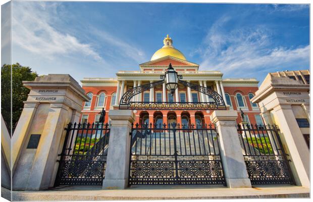 Massachusetts State House in Boston historic city center Canvas Print by Elijah Lovkoff