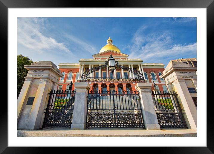 Massachusetts State House in Boston historic city center Framed Mounted Print by Elijah Lovkoff