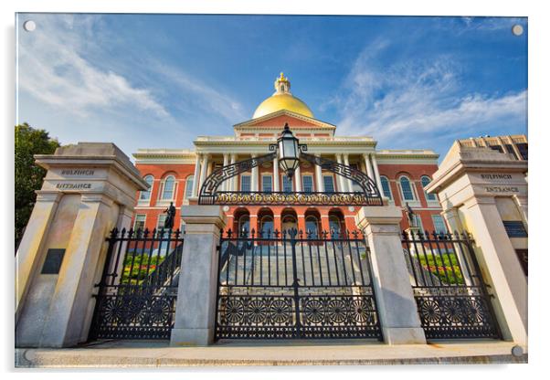 Massachusetts State House in Boston historic city center Acrylic by Elijah Lovkoff
