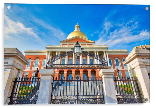 Massachusetts State House Acrylic by Elijah Lovkoff