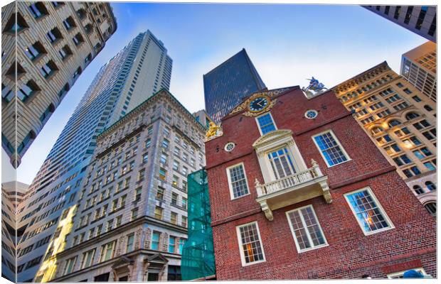 Massachusetts Old State House building in Boston downtown Canvas Print by Elijah Lovkoff