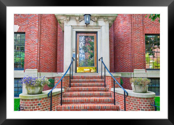 Boston typical houses in historic center near Boston Back Bay Framed Mounted Print by Elijah Lovkoff