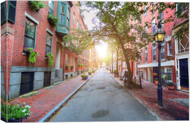 Boston typical houses in historic center Canvas Print by Elijah Lovkoff