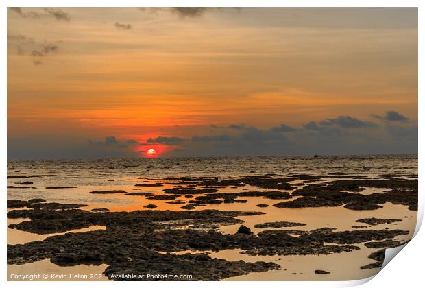Sunset, Kamala Beah, Phuket, Thailand Print by Kevin Hellon