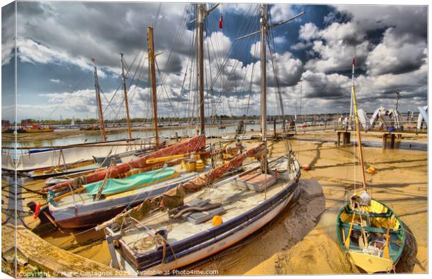 The Old Colne Smack Boats Canvas Print by Marie Castagnoli