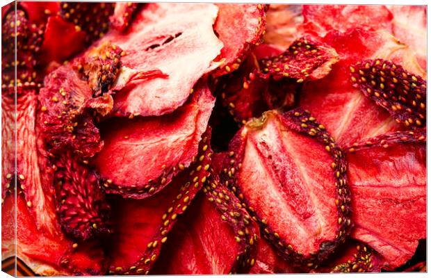 Fruit strawberry chips,texture Canvas Print by Mykola Lunov Mykola