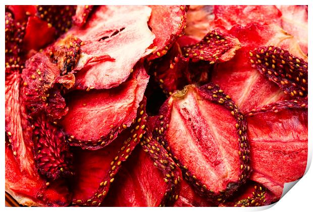 Fruit strawberry chips,texture Print by Mykola Lunov Mykola