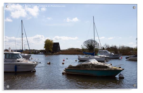 Boats on the River Stour, Christchurch  Acrylic by Derek Daniel