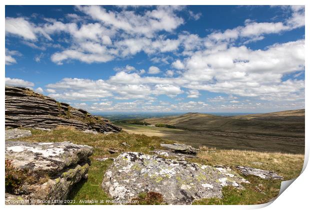 Sweeping Northern Dartmoor Landscape Print by Bruce Little