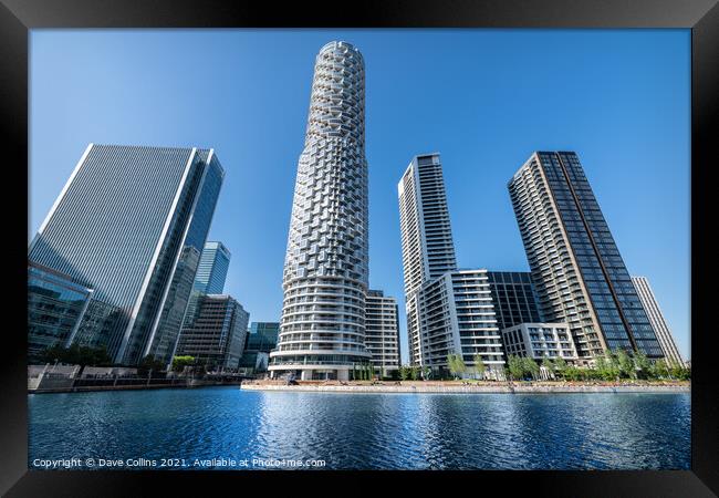 Buildings around South Dock in Dockland on the Isle of Dogs, London, UK Framed Print by Dave Collins